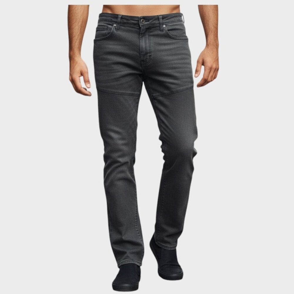 Giorginni Straight Leg Jeans Mens 36x32 Black Denim Pants Edgy Minimalist